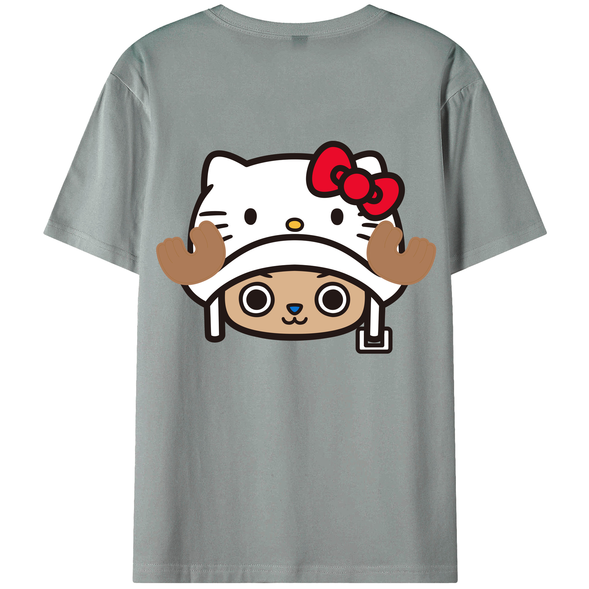 （画像用） Hello Kitty ハローキティ 綿100％ メンズ半袖Tシャツ（バックプリント） 通気性